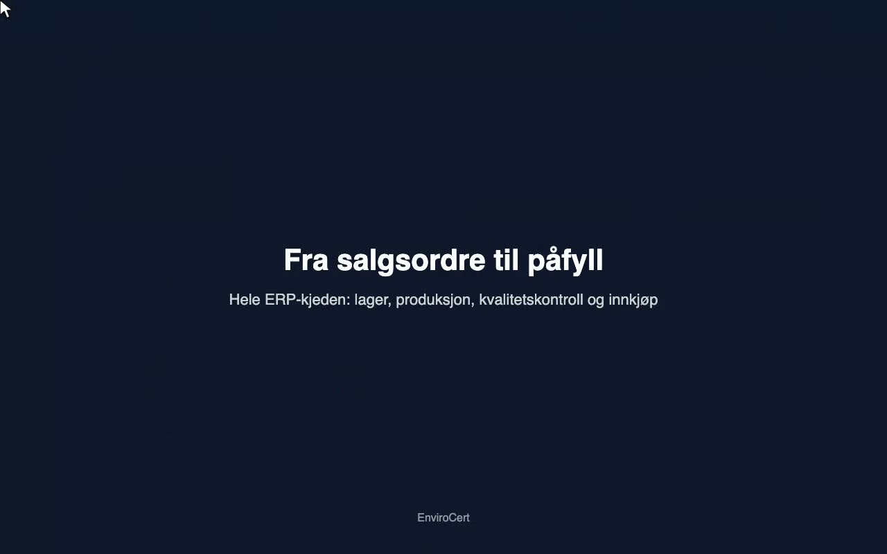 Fra salgsordre til påfyll